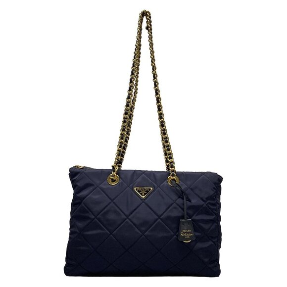 Auth PRADA - 1BG467 Navy RE-NYRON Shoulder Bag - Picture 1 of 16
